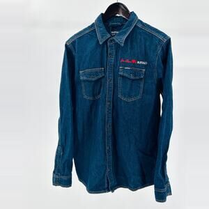 NWT Buffalo David Bitton x Jim Beam Cotton Denim Blue Western Snap Shirt